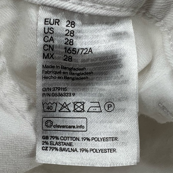 H&M &denim White High Waist Skinny Ankle Jeans Size 28 Women’s - Picture 5 of 6